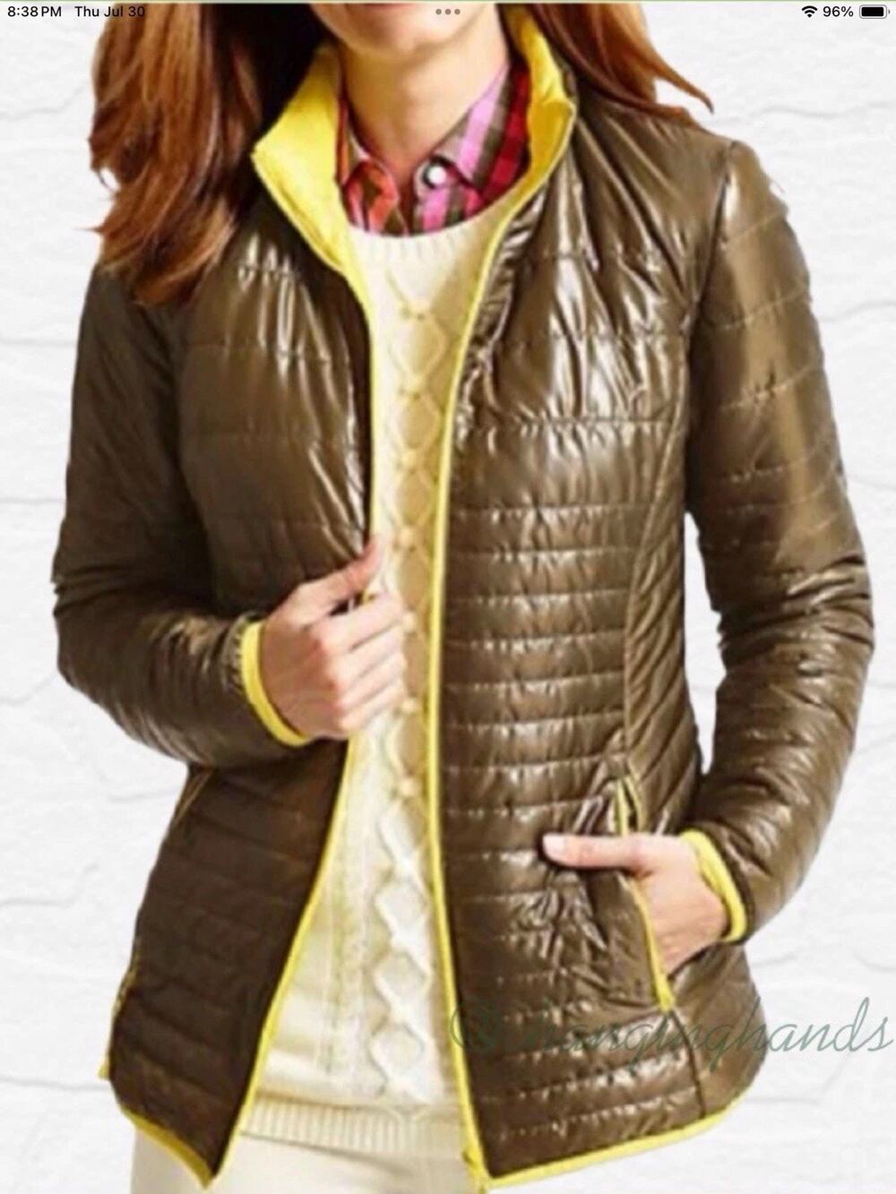 Talbots Quilted Cire Primaloft Women Sz S Puffer Jacket Gorpcore Hiking Outdoor